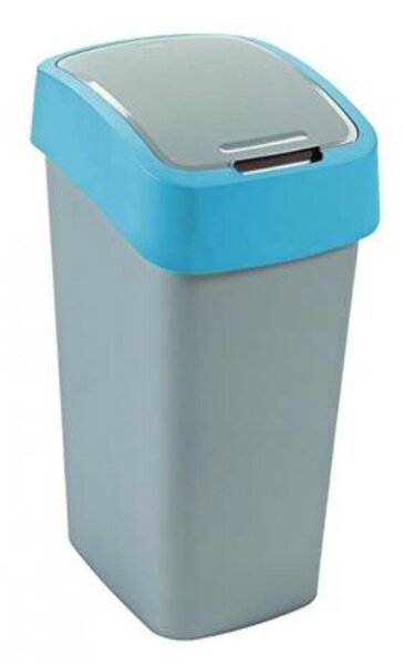 Billenős szelektív hulladékgyűjtő, műanyag, 45 l, CURVER, kék/szürke (UCF04)