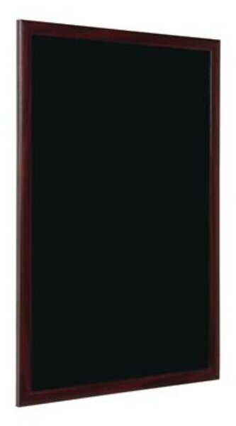 Krétás információs tábla, fekete felület, 60x90 cm, cseresznyefa színű keret (VVBI04)