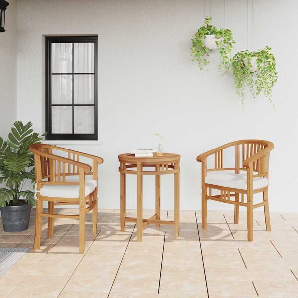 Szék párnával 2 pcs Barna 63 x 58 x 89 cm Tömör Teakfa