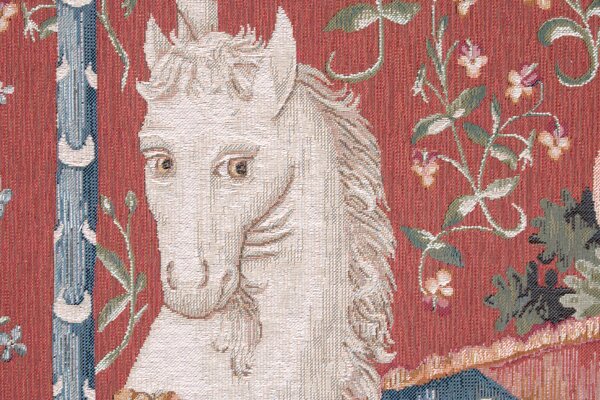 Unikornis gobelin faliszőnyeg (jacquard szövés)