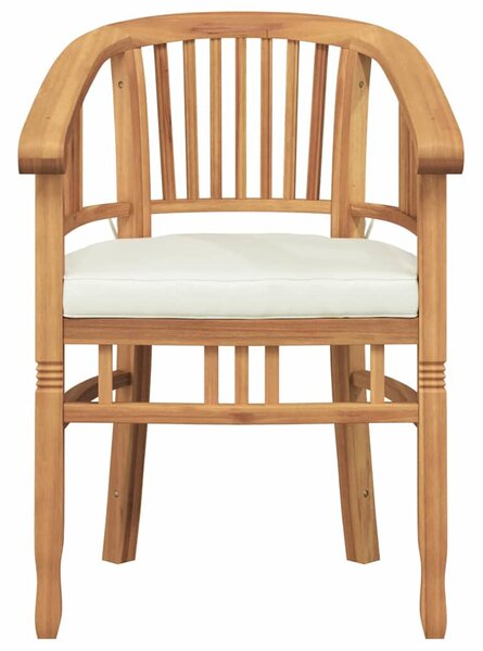 Szék párnával 2 pcs Barna 63 x 58 x 89 cm Tömör Teakfa