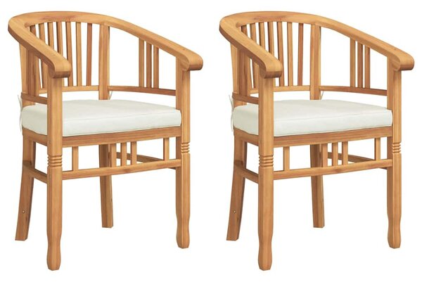 Szék párnával 2 pcs Barna 63 x 58 x 89 cm Tömör Teakfa