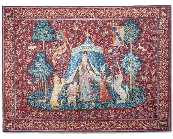 A hölgy és az unikornis gobelin faliszőnyeg (jacquard szövés)