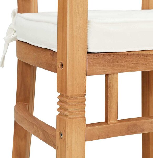 Szék párnával 2 pcs Barna 63 x 58 x 89 cm Tömör Teakfa