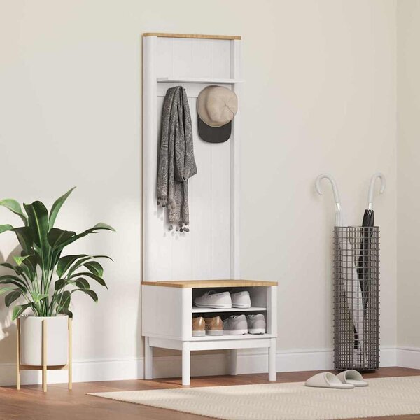 Előszobafal FLORO Fehér 50 x 40 x 158 cm Tömör fenyőfa