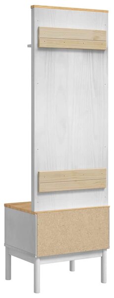 Előszobafal FLORO Fehér 50 x 40 x 158 cm Tömör fenyőfa