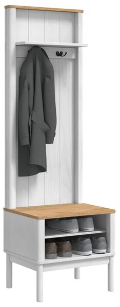 Előszobafal FLORO Fehér 50 x 40 x 158 cm Tömör fenyőfa