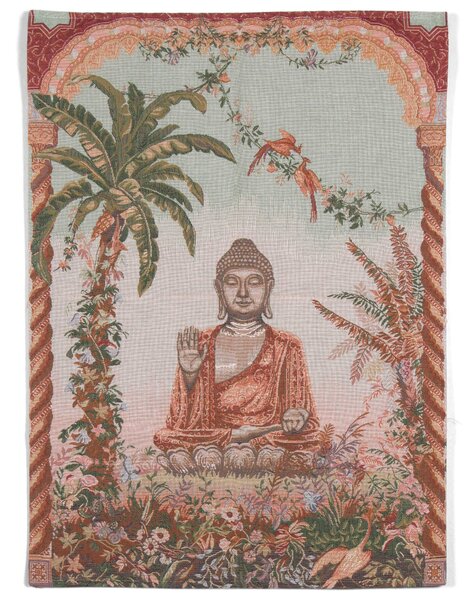 Meditáló Buddha gobelin faliszőnyeg (jacquard szövés)