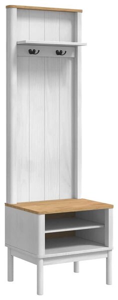 Előszobafal FLORO Fehér 50 x 40 x 158 cm Tömör fenyőfa