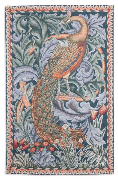 Pávás gobelin faliszőnyeg (jacquard szövés)