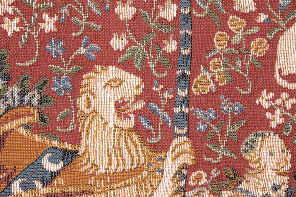 A hölgy és az unikornis gobelin faliszőnyeg (jacquard szövés)