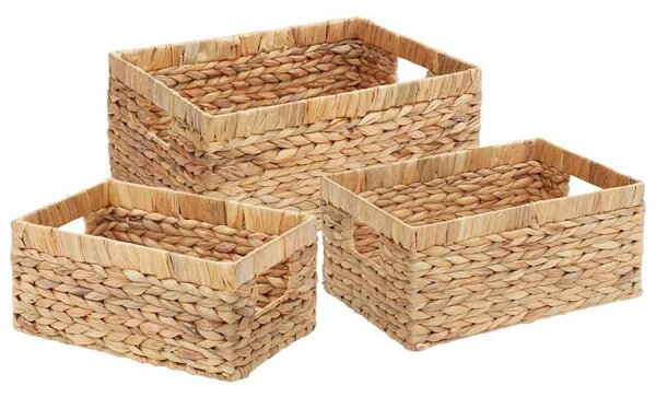 Tárolókosarak 3 pcs Természetes Vízi jácint