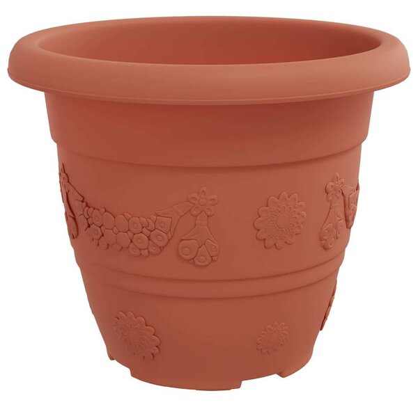 VidaXL Kerek Virágcserép 6 pcs Tégla Vörös Ø 26 x 21,5 cm Műanyag