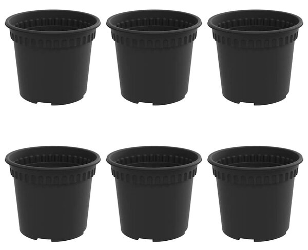 Kerek Virágcserép 6 pcs Fekete Ø 12,5 x 10 cm Műanyag