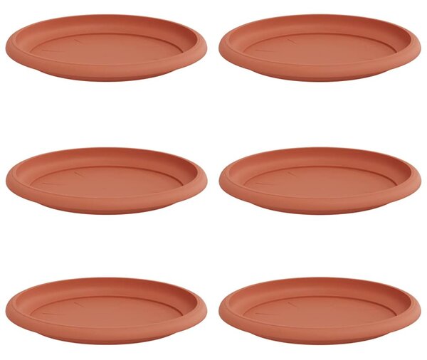 Kerek Virág Tálca 6 pcs Tégla Vörös Ø 19 x 2 cm Műanyag