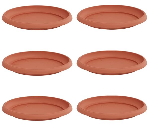 Kerek Virág Tálca 6 pcs Tégla Vörös Ø 21,5 x 2,5 cm Műanyag