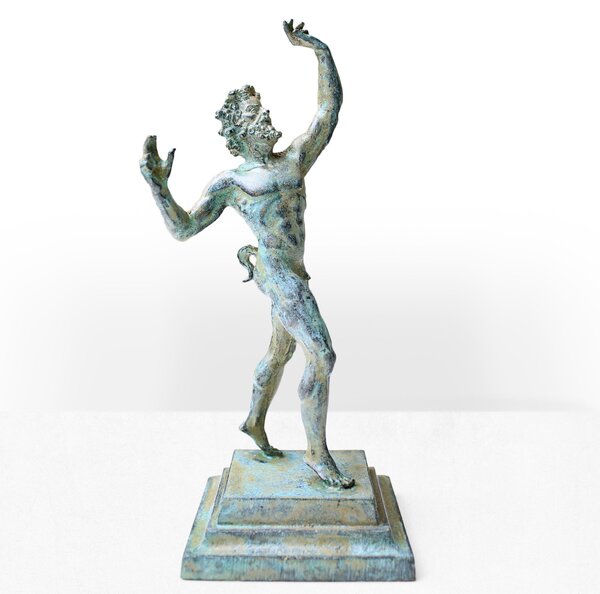 Táncoló Faun Szobor (Bronz) kis miniszobor zöld múzeum