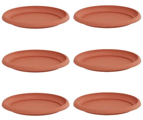 Kerek Virág Tálca 6 pcs Tégla Vörös Ø 23,5 x 2,5 cm Műanyag