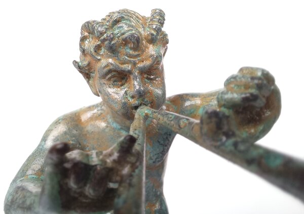 Bronz Szatír Szobor kis miniszobor zöld múzeum ajándék