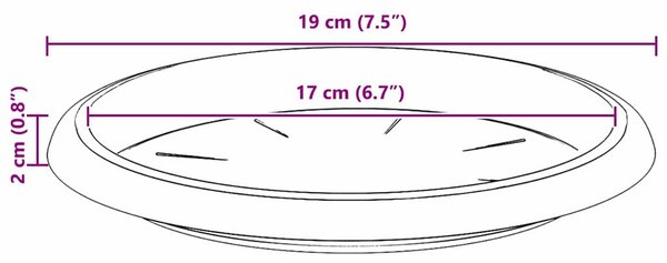 Kerek Virág Tálca 6 pcs Fekete Ø 19 x 2 cm Műanyag