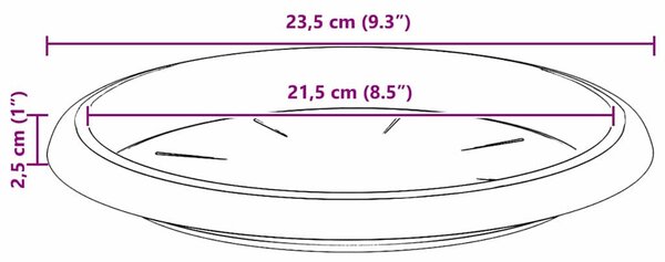 Kerek Virág Tálca 24 pcs Fekete Ø 23,5 x 2,5 cm Műanyag