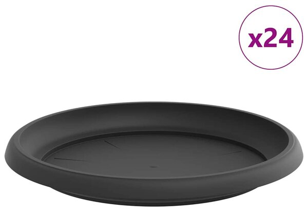 Kerek Virág Tálca 24 pcs Fekete Ø 21,5 x 2,5 cm Műanyag