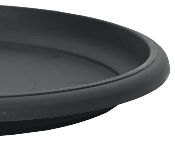 VidaXL Kerek Virág Tálca 6 pcs Fekete Ø 15,5 x 2 cm Műanyag