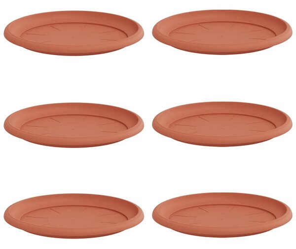 Kerek Virág Tálca 6 pcs Tégla Vörös Ø 27 x 2,5 cm Műanyag
