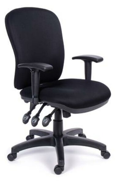 Irodai szék, állítható karfával, fekete gyöngyszövet-borítás, fekete lábkereszt, MAYAH Super Comfort (BBSZVV13SP)