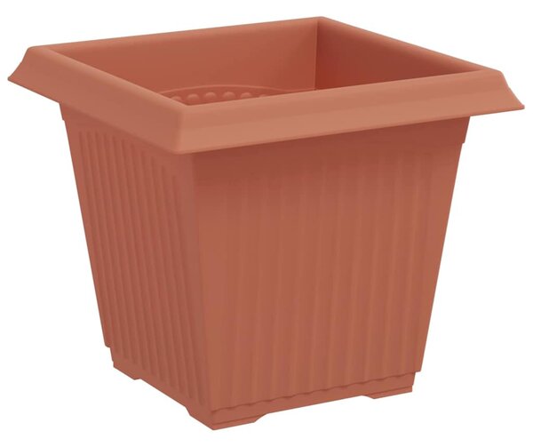VidaXL Négyzet Virágcserép 24 pcs Tégla Vörös 16 x 16 x 14 cm Műanyag