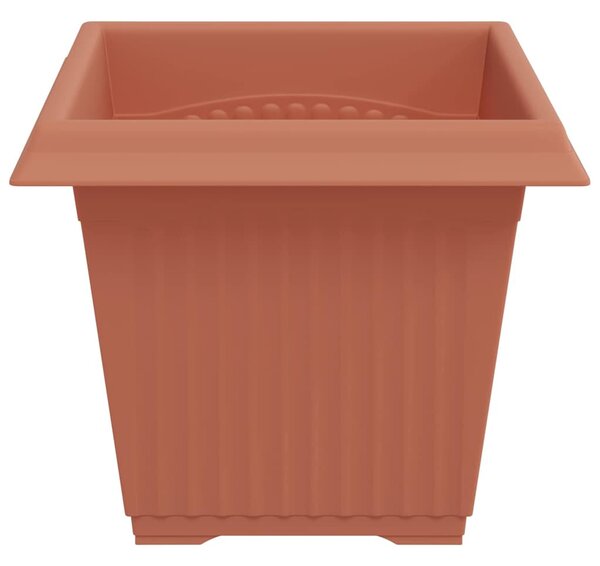 VidaXL Négyzet Virágcserép 6 pcs Tégla Vörös 20 x 20 x 16 cm Műanyag