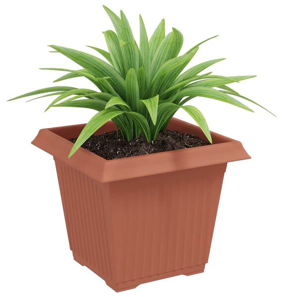 VidaXL Négyzet Virágcserép 6 pcs Tégla Vörös 20 x 20 x 16 cm Műanyag