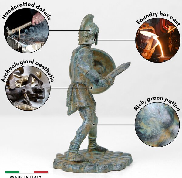 Maximus Gladiátor Szobor kis miniszobor zöld múzeum ajándék