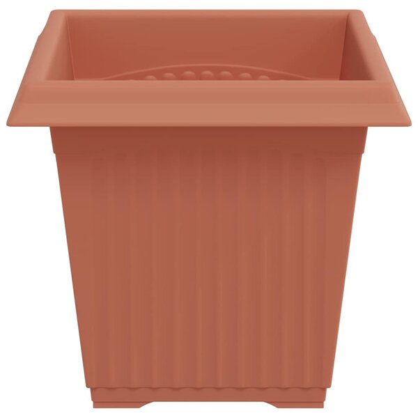 VidaXL Négyzet Virágcserép 24 pcs Tégla Vörös 16 x 16 x 14 cm Műanyag
