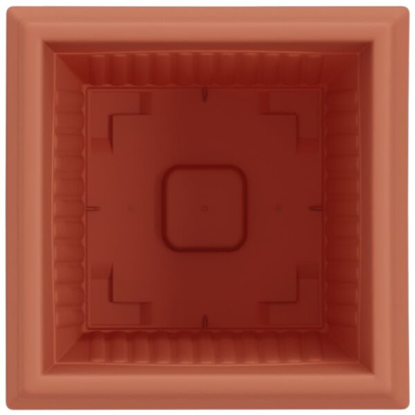 VidaXL Négyzet Virágcserép 24 pcs Tégla Vörös 16 x 16 x 14 cm Műanyag