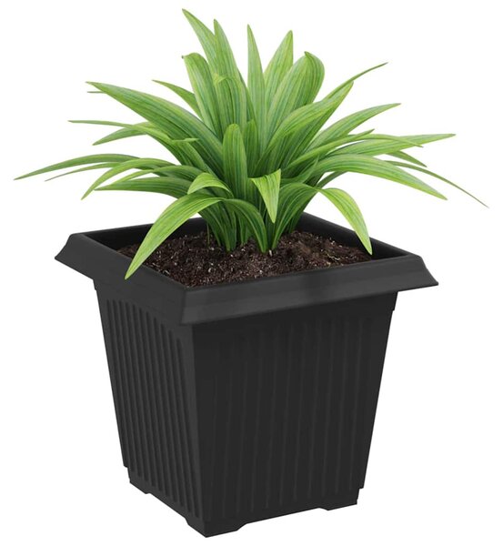 Négyzet Virágcserép 24 pcs Fekete 16 x 16 x 14 cm Műanyag