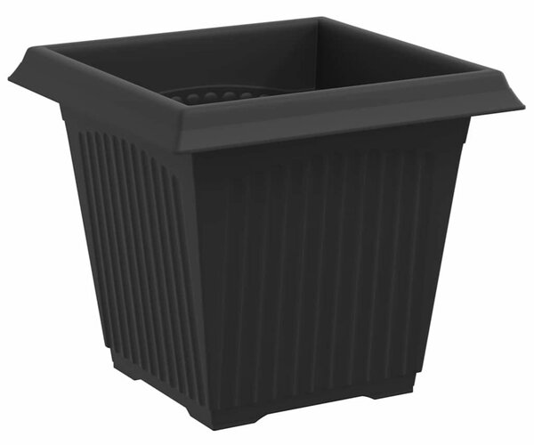 Négyzet Virágcserép 24 pcs Fekete 16 x 16 x 14 cm Műanyag