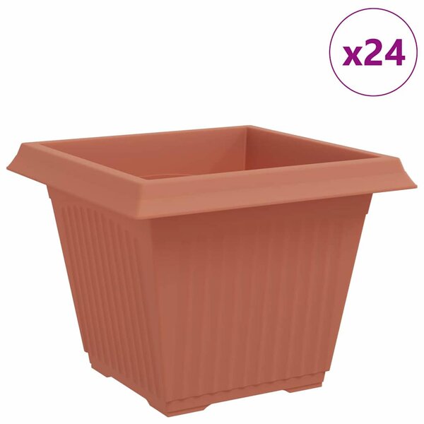 VidaXL Négyzet Virágcserép 24 pcs Tégla Vörös 43 x 43 x 33,5 cm