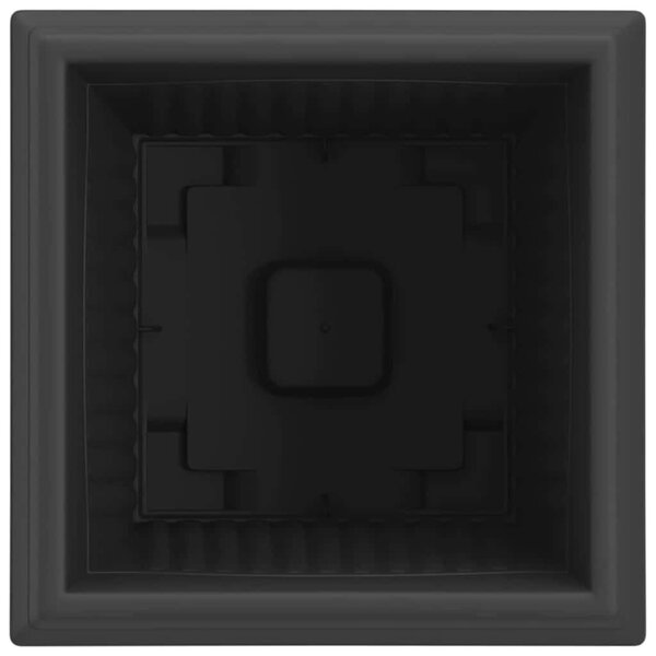 VidaXL Négyzet Virágcserép 24 pcs Fekete 33 x 33 x 26 cm Műanyag