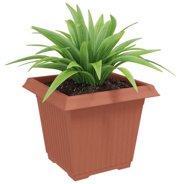 VidaXL Négyzet Virágcserép 24 pcs Tégla Vörös 33 x 33 x 26 cm Műanyag
