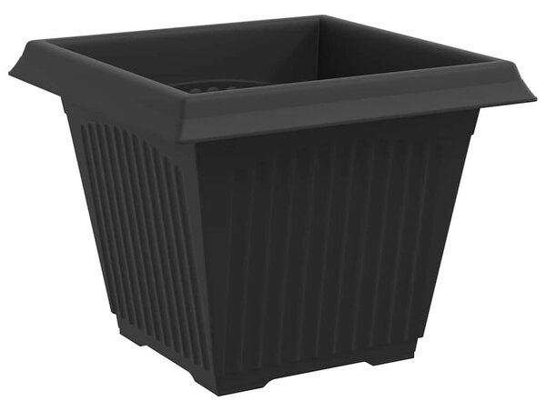 VidaXL Négyzet Virágcserép 24 pcs Fekete 38 x 38 x 30 cm Műanyag