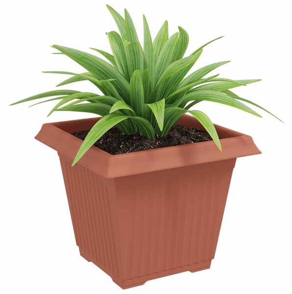VidaXL Négyzet Virágcserép 24 pcs Tégla Vörös 38 x 38 x 30 cm Műanyag