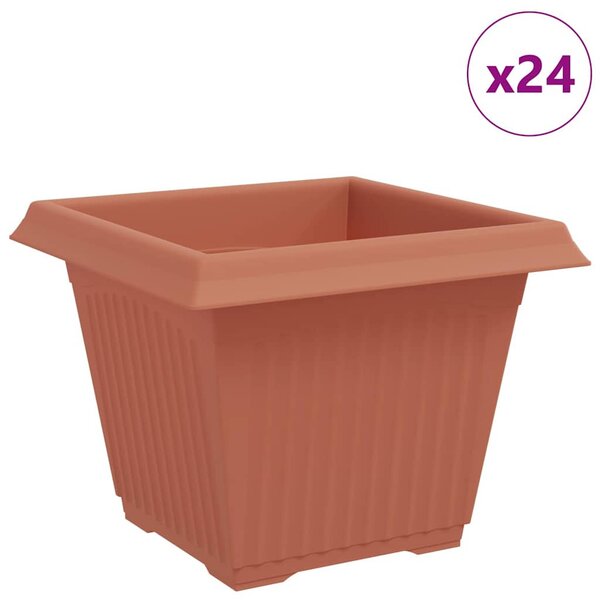 Négyzet Virágcserép 24 db Tégla Vörös 28,5 x 28,5 x 22 cm
