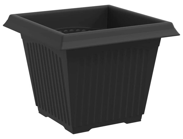 VidaXL Négyzet Virágcserép 24 pcs Fekete 33 x 33 x 26 cm Műanyag