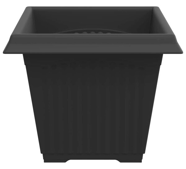 VidaXL Négyzet Virágcserép 24 pcs Fekete 38 x 38 x 30 cm Műanyag