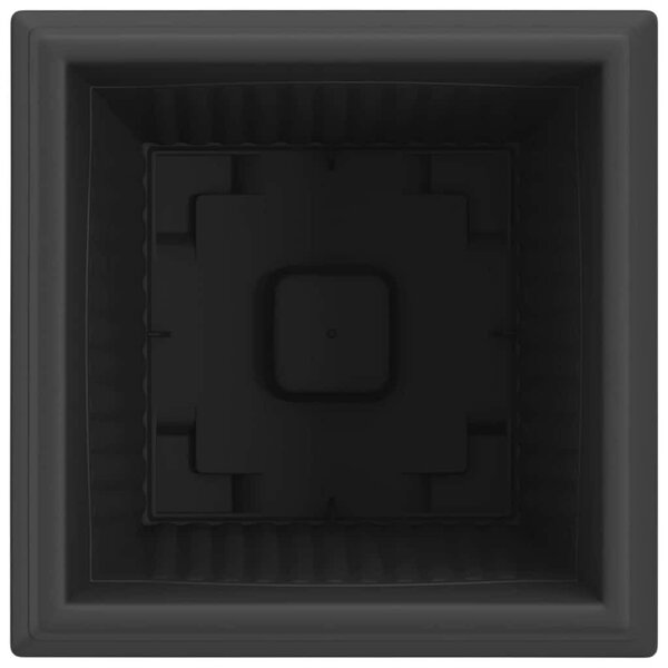 VidaXL Négyzet Virágcserép 24 pcs Fekete 38 x 38 x 30 cm Műanyag