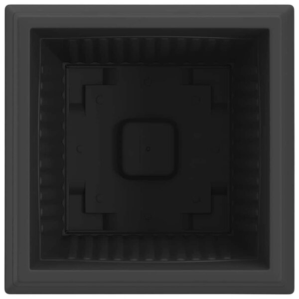 VidaXL Négyzet Virágcserép 24 pcs Fekete 43 x 43 x 33,5 cm Műanyag