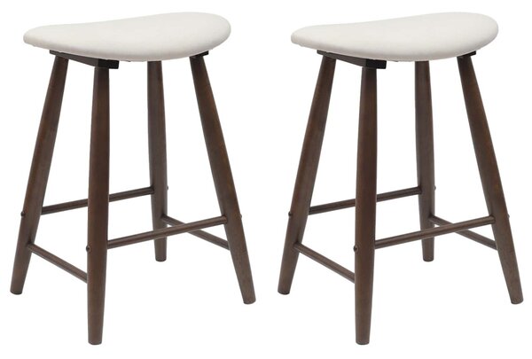 Étkező Székek 2 pcs Világos Barna 46 x 37 x 63 cm Tömör Gumi Fa