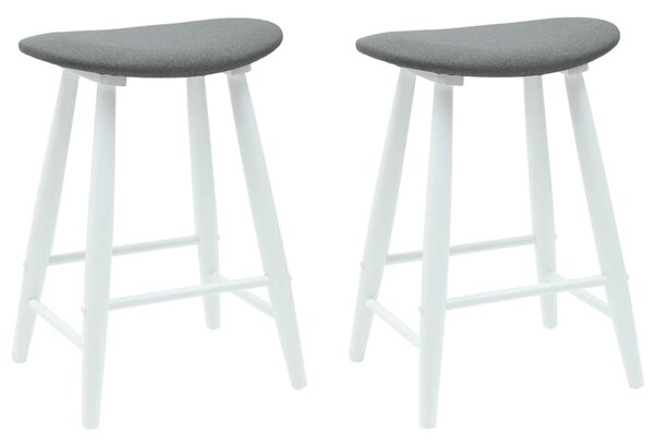 Étkező Székek 2 pcs Fehér 46 x 37 x 63 cm Tömör Gumi Fa