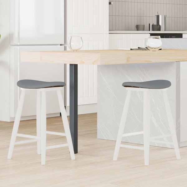 Étkező Székek 2 pcs Fehér 46 x 37 x 63 cm Tömör Gumi Fa